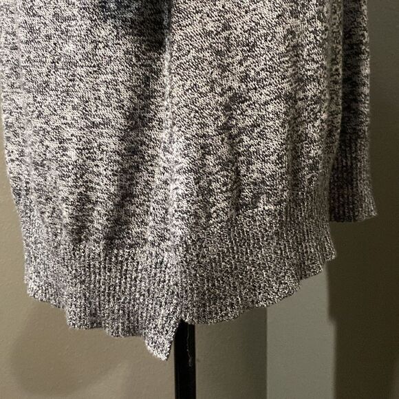 Express Black White Marled Slouchy Cowl Neck Sweater Tunic Dress - Picture 6 of 11